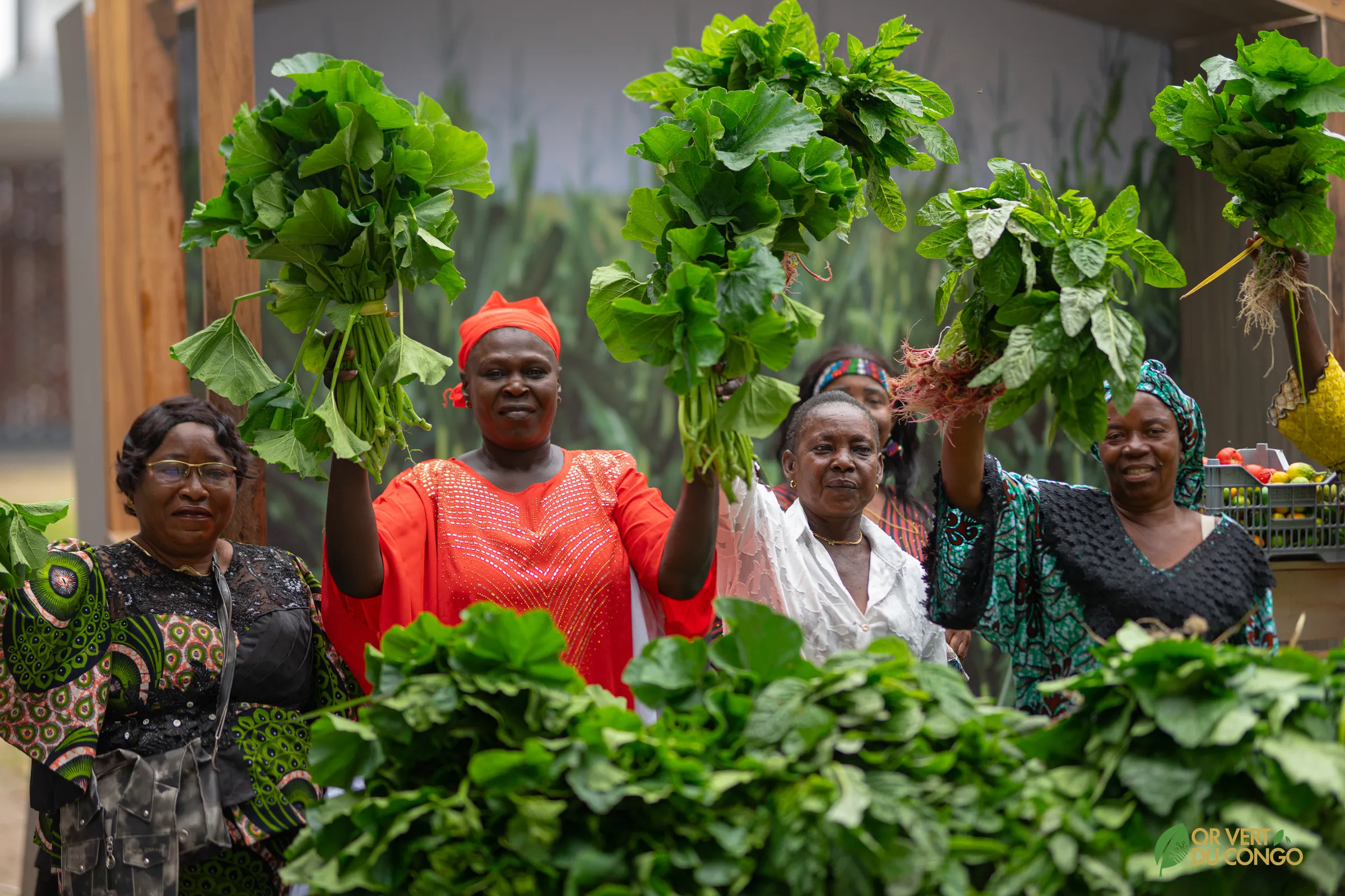 Productrices au marché de la Foire OR Vert du Congo, Kinshasa